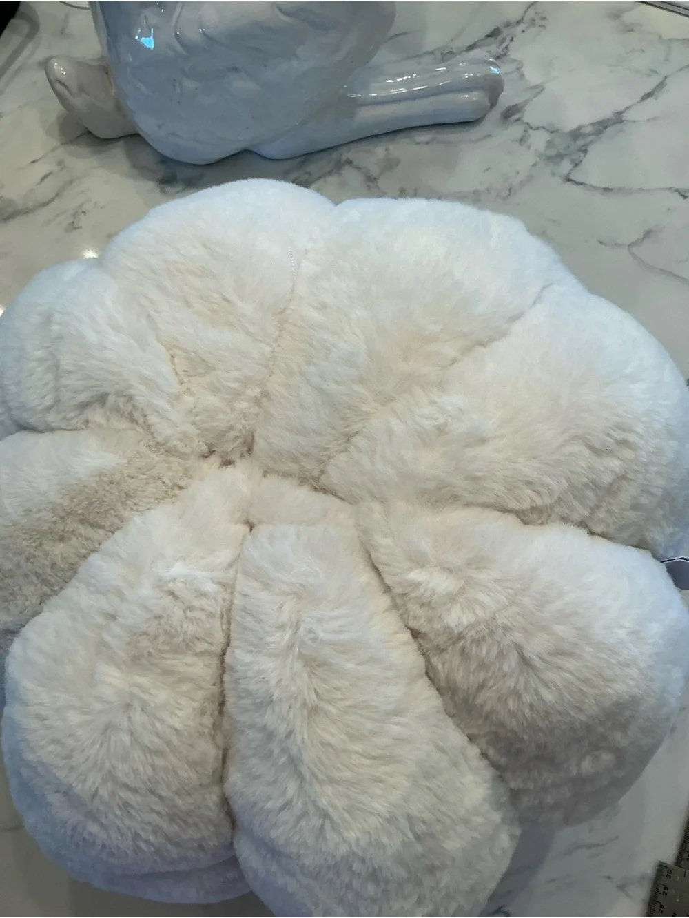 Martha Stewart White Plush Jack-O'-Lantern Pumpkin Hat